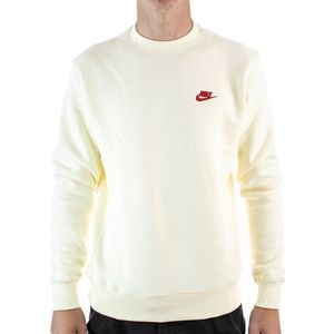 Nike Club Fleece Sweatshirt - Unisex - Licht Geel - Katoen - Crewneck - XXL
