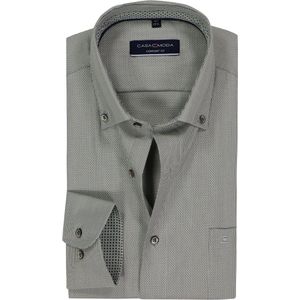 CASA MODA comfort fit overhemd, structuur, wit met groen mini dessin