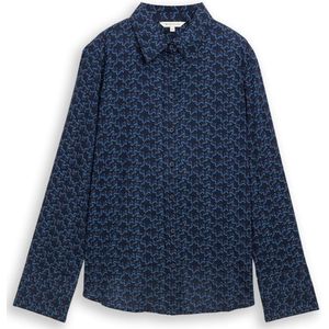 TOM TAILOR - Blouse - Blauw - Klassieke Blouse - Lange Mouw