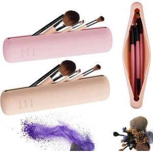Goodivery ® Siliconen make-up-kwasthouder, 2 stuks reismake-up-kwasthouder, reis-make-up-kwasthouder voor reizen, zakenreizen, make-up-kwast voor bruiloften, wimperkwast, wenkbrauwstift