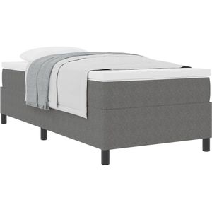vidaXL - Boxspringbed - met - Matras - Lichtgrijs - 100x200 - cm - Corduroy - Stof