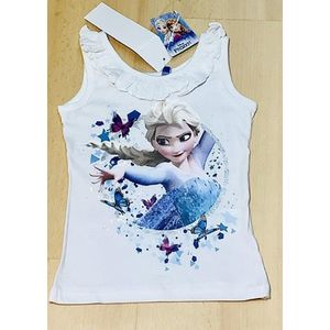 Disney Frozen mouwloos t-shirt - katoen - wit - maat 110 (5 jaar)