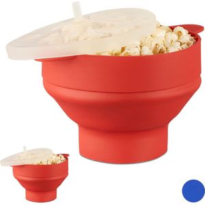 Relaxdays 2x popcorn maker siliconen - magnetron - popcorn popper - opvouwbaar - BPA-vrij