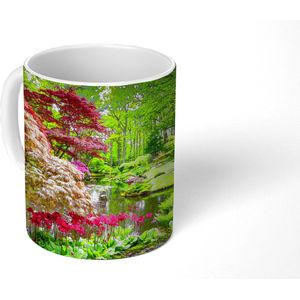 Mok - Koffiemok - Bomen - bloemen - Japans - Natuur - Water - Mokken - 350 ML - Beker - Koffiemokken - Theemok