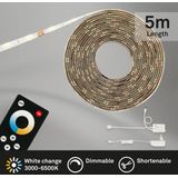 BRILONER - LED Strip - 2032150P - met afstandsbediening - CCT - kleurtemperatuurregeling - dimbaar - zelfklevend - 24W - 1650 lm - 5m - wit