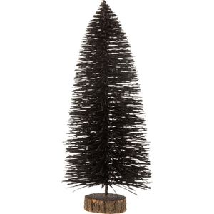 J-Line Kerstboom - polyresin - glitter/zwart - medium
