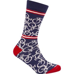 Le Patron Casual sokken Blauw Ecru / Bicycle socks indigo blue  - 35/38