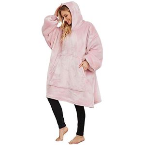 Oversized Hoodie Deken - Roze - Hoodie Blanket - Heren en Dames - Fleece Deken - Unisex - Met Capuchon