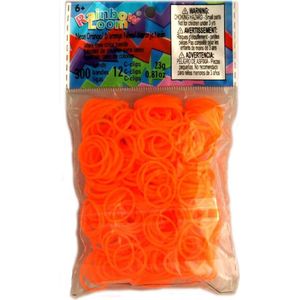 Rainbow Loom Elastiekjes - neon orange - 300 stuks