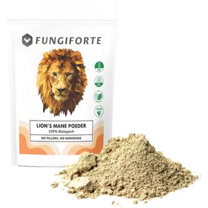 FungiForte Lion's Mane Poeder - 100 gram - Pruikzwam poeder - Non-GMO - Lab Tested - Focus supplement - Paddenstoel supplement
