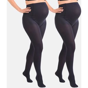 Mamsy - 2-Pack Opaque Zwangerschapspanty 60den - Navy- S