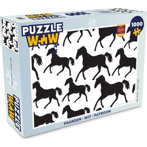 Puzzel Paarden - Wit - Patroon - Meisjes - Kinderen - Meiden - Legpuzzel - Puzzel 1000 stukjes volwassenen