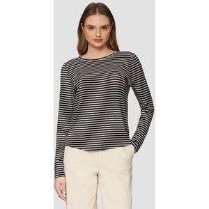 T-shirt - Gestreept - Lyocell - Lange Mouw - Aansluitende Pasvorm