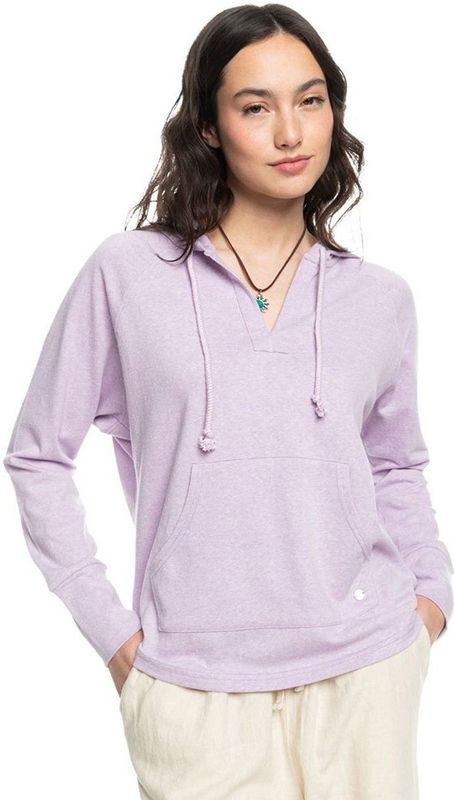 Roxy - Dstination - Hoodie - Relaxed Fit - V-hals Knoopsluiting - Katoen/Polyester Mix