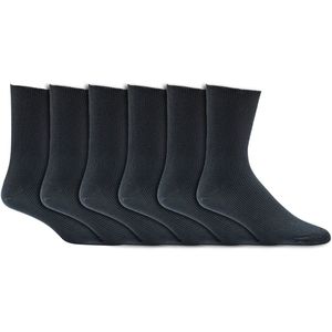 Heren sokken | 100% Katoen | Zonder rubber | Kleur: Antraciet | Maat: Diverse maten | 6 paar