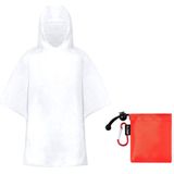 Kinder regenponcho - pvc - in rood zakje - vanaf 4 jaar - noodponcho met capuchon - one size - transparant