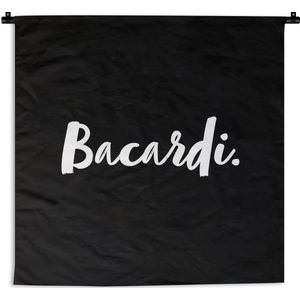 Wandkleed - Wanddoek - Cocktail - Bacardi - Tekst - Alcohol - Quotes - 180x180 cm - Wandtapijt