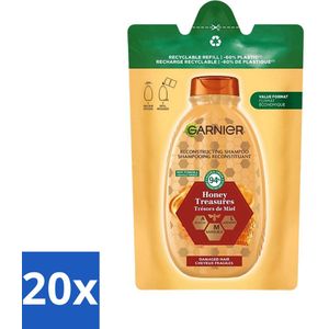 20 x Garnier - Loving Blends - Shampoo Refill - Honing Goud - Beschadigd & Breekbaar Haar - 250 ml - Honing Shampoo - Haar Herstel - Beschadigd Haar - Breekbaar Haar - Honinghoning