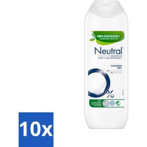 10 x Neutral - Douchegel - Gevoelige Huid - 0% Kleurstof & Parfum - Met Plantaardige Glycerine - 250 ml - Douchegel - Gevoelige Huid - 0% Kleurstof - 0% Parfum - Plantaardige Glycerine