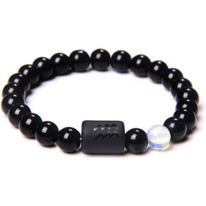 Bixorp Stars Edelsteen Sterrenbeeld Armband Aquarius / Waterman - Kralenarmband met Zodiac