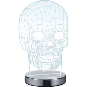 LED Tafellamp - Torna Skelly - 7W - Aanpasbare Kleur - Rond - Glans Chroom - Aluminium