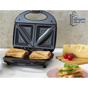 Sandwichmaker met antiaanbaklaag – perfecte en gemakkelijke tosti's in enkele minuten! 750W – toaster broodrooster – toaster grill – toaster broodrooster 4 snedes