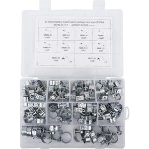 Slang Clip 84pcs Gegalvaniseerde Slang Clip Mini Brandstof Lijn Klem Benzine Buisklemmen - Kwaliteitsmateriaal Snelle Levering