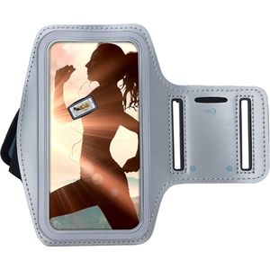 Geschikt voor Xiaomi 13 Pro/ Xiaomi Poco X5/ Xiaomi Poco X5 Pro hoesje - Sportband Hoesje - Sport Armband Case Hardloopband Grijs