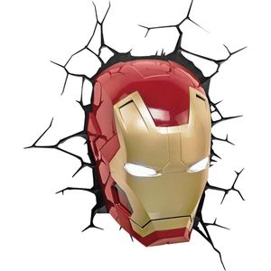 3DLightFX Iron Man Lamp - Wandlamp - Marvel Lamp - Lamp Kinderkamer - Nachtlamp - Draadloos