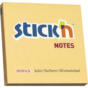 Stick'n sticky notes, memoblok 76x76mm, pastel oranje, 100 memoblaadjes