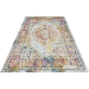 Lalee Picasso Keshan vloerkleed vintage laagpolig trendy multi beige kleuren 200x290cm