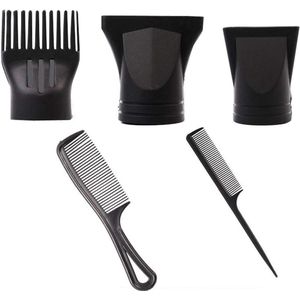 Inovra - Set van 5 Haardroger Accessoires voor Kappersalon - Geschikt voor 4,0 cm tot 4,8 cm Diameter - Smalle Concentrator, Ersatzhaarkamm, Platte Haardroger-Düze - Styling Tools.