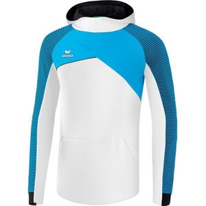 Erima Premium One 2.0 Sweatshirt Met Capuchon - Wit / Curacao / Zwart | Maat: XXL