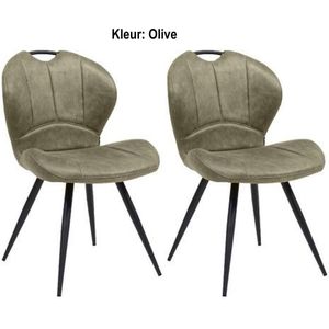 Eetkamerstoel Miracle - Olive (set van 2 stuks)