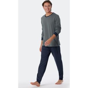 SCHIESSER Fine Interlock pyjamaset - heren pyjama lang interlock boorden jade patroon - Maat: XXL