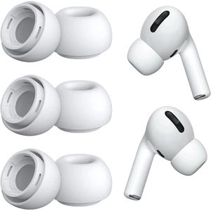 Allecto Premium - Siliconen oordopjes (M) voor AirPods Pro - Ruisonderdrukking - Draagtas - Wit - 3 paar