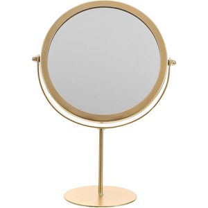 Zeynomax - Draagbare ronde make-upspiegel met standaard - Gouden dubbelzijdige spiegel - Decoratief item voor de slaapkamer - Cosmetica tafelspiegel met 2x vergroting.