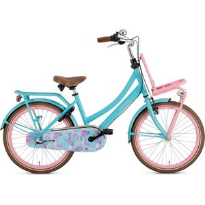 Popal Daily Dutch Basic+ N3 - Kinder Transportfiets - 22 inch - Turquoise/Roze