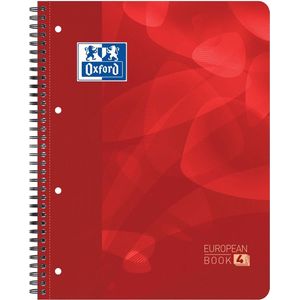 Oxford School Projectbook -A4+ - Ruit 5mm - 4 gaats - 120 pagina's - rood