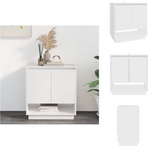 vidaXL Dressoir - wit - 70 x 41 x 75 cm - minimalistisch design - Keukenkast