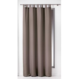 Gordijnen-Kant en klaar- met ophanglus 140x260cm uni polyester taupe