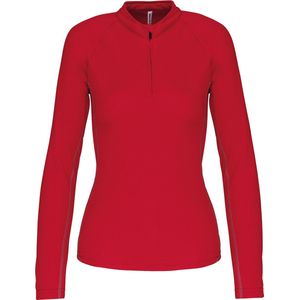 SportSweatshirt Dames XXL Proact 1/4-ritskraag Lange mouw Sporty Red 100% Polyester