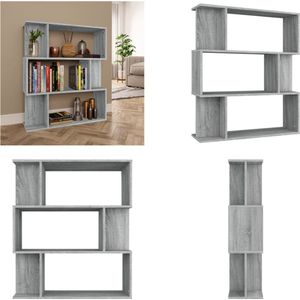 vidaXL Boekenkast / kamerscherm 80x24x96 cm bewerkt hout grijs sonoma - Boekenkast - Boekenkasten - Boekenschap - Boekenstandaard