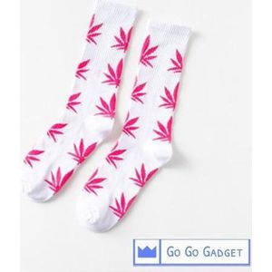 Wiet sokken | 1 paar | wit met roze