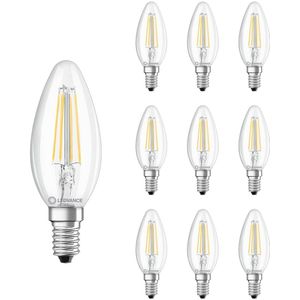 Ledvance - LED Filament Kaarslamp E14 - Warm Wit - 4W 470lm 2700K - Ø35mm - 10 stuks
