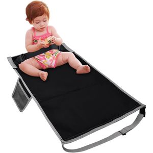 Vliegtuigbedje - Reiskussen Waterdicht – Babybedje Met Veiligheidsriem - Voetensteun Draagbaar – Vliegtuigbedjes - 44 x 79 cm - Zwart