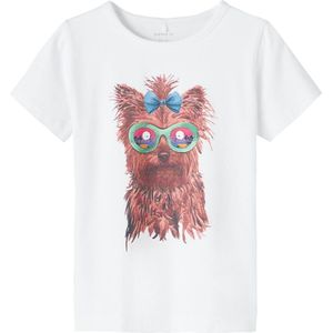 Name it t-shirt meisjes - wit - NMFfaithe - maat 86