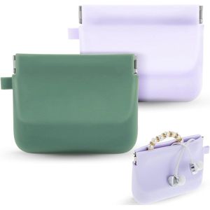 Siliconen hoofdtelefoon-organizer en datakabel-opbergtas - set van 2 stuks - oplader en oortelefoon opbergdoos