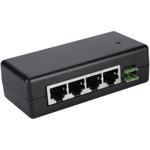 12-48V 4 Port POE Power Module, 4-Port PoE Ethernet Power Injector, Gigabit Ethernet PoE Ethernet Desktop Switch for IP Camera, Compatible with International Security Standards