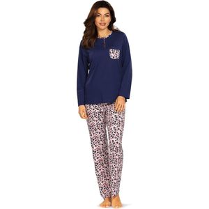 Comtessa Pyjama 'Snugly Time' - Dames Nachtmode - Lange Mouw - Blauw - Maat 40